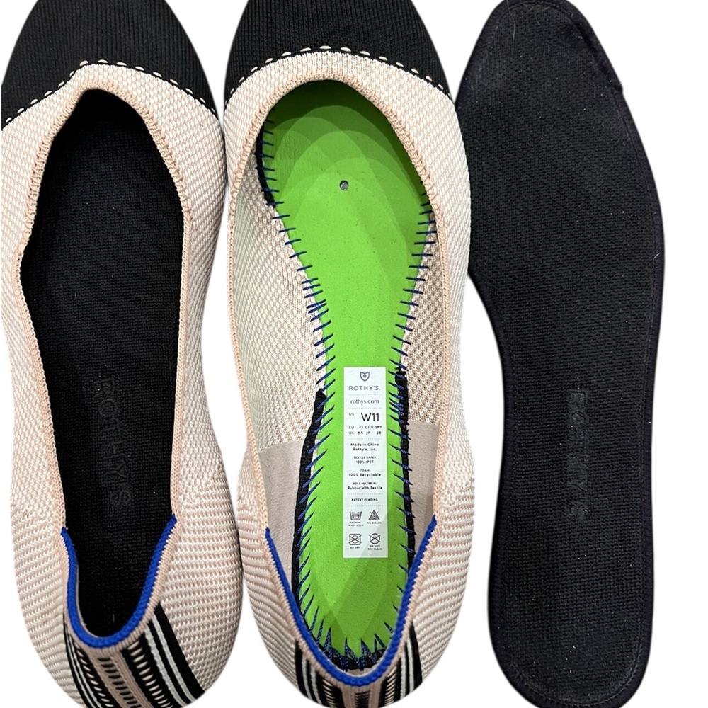 Rothy's Cream and Black Ballet Flats - Picture 6 of 6